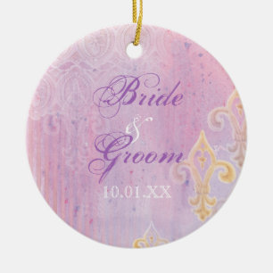 Fleur di Lys Damask 2 Blue - Ornamento Boda