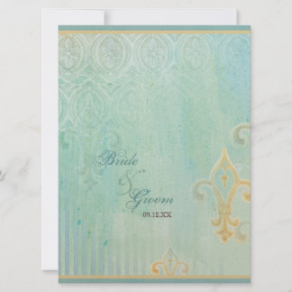 Fleur di Lys Damask 2 - Invitación a la boda