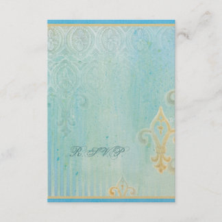 Fleur di Lys Damask 2 - Tarjeta de respuesta RSVP 