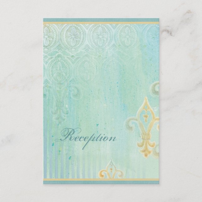 Fleur di Lys Damask 2 - Tarjeta de respuesta RSVP  (Anverso)