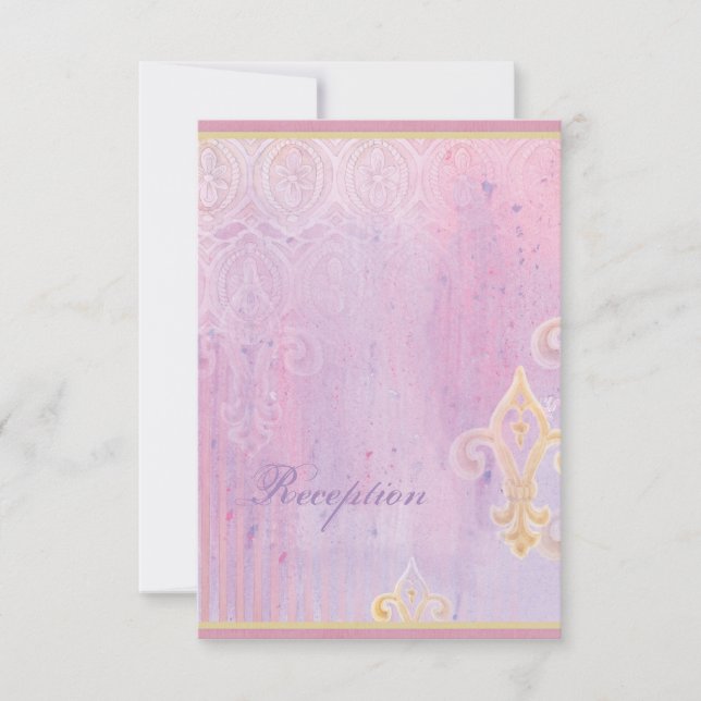 Fleur di Lys Damask 2 - Tarjeta de respuesta RSVP  (Anverso)