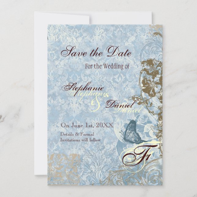 Fleur di Lys Damask - Guardar el anuncio de la fec (Anverso)