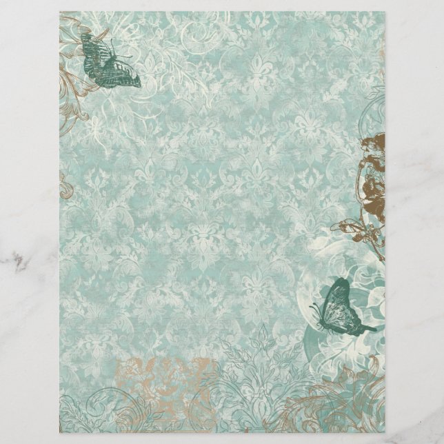 Fleur di Lys Damask - Hojas de presentación y rece (Anverso)