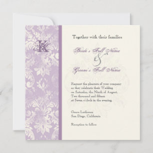 Fleur di Lys Damask - Invitación a la boda Lilac