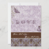 Fleur di Lys Damask - Invitación a la boda púrpura