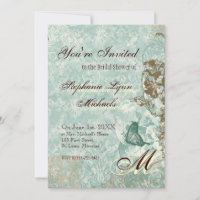 Fleur di Lys Damask - Invitación a la ducha de nov