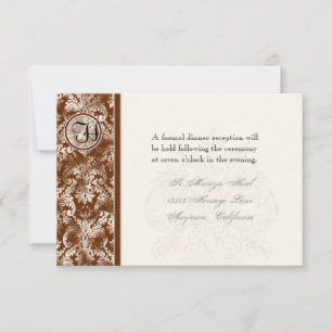 Fleur di Lys Damask - Invitación a la recepción en