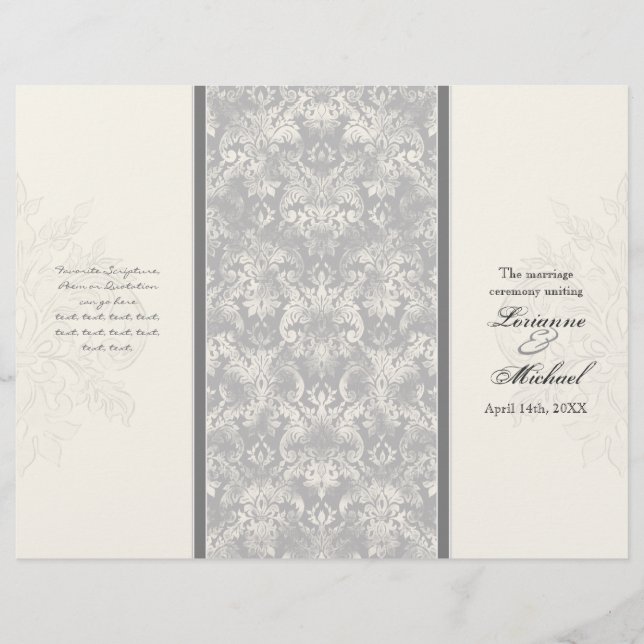 Fleur di Lys Damask - Programa de Bodas Formales G (Anverso)