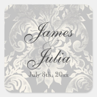 Fleur di Lys Damask - Sello Boda gris