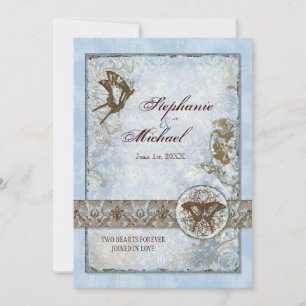 Fleur di Lys Damask vs2 - Invitación a la boda
