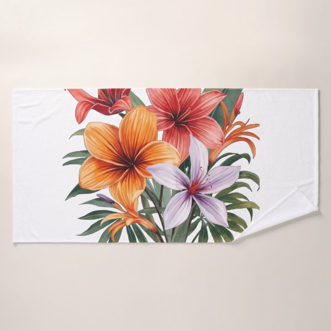 Fleurs Exotiques – Lot serviettes de bain (Toalla de baño)