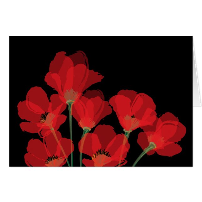 Fleurs Rouges Sur Noir (Anverso (Horizontal))