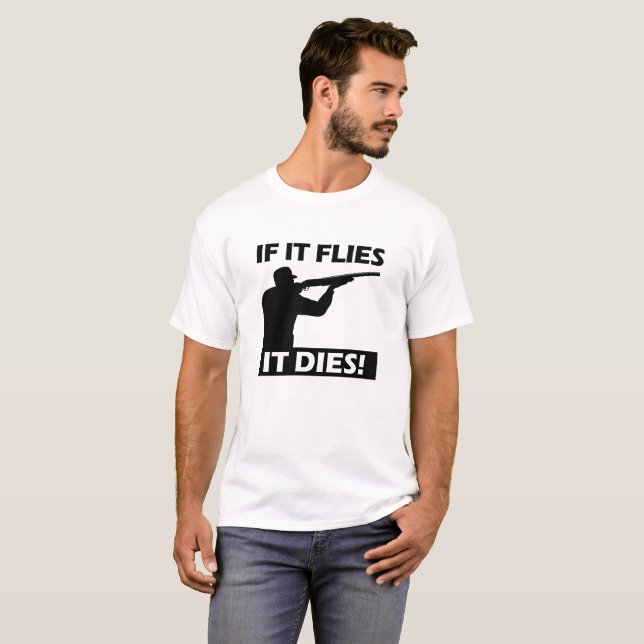 Flies muere camiseta divertida (Anverso completo)