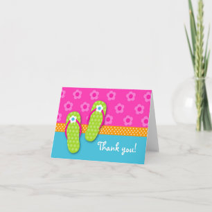 Flip Flop Pool Fiesta plegado Gracias tarjetas de