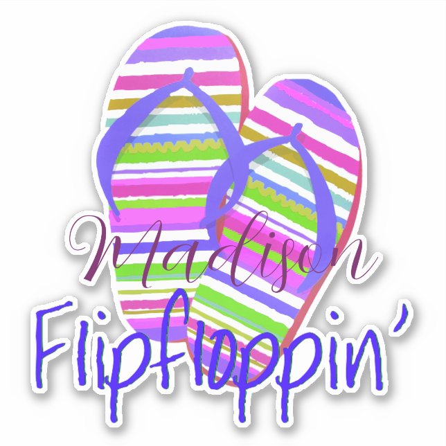 Flip floppin' pegatina personalizado (Anverso)