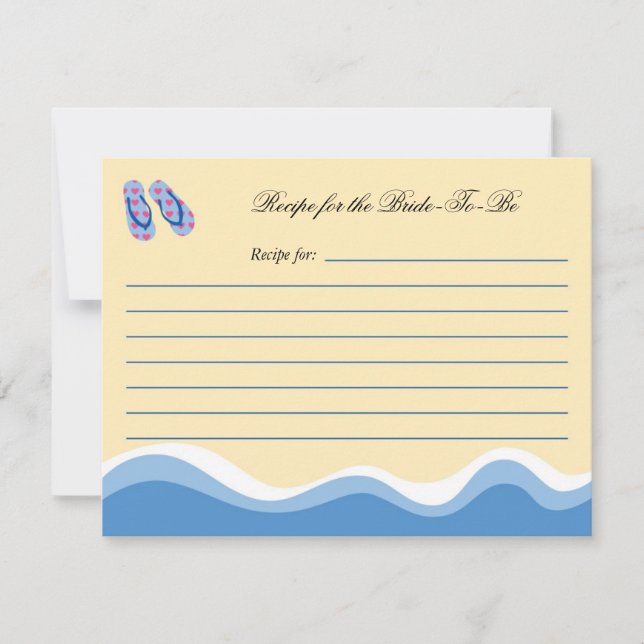 Flip Flops Beach Bridal Recipe Card (Anverso)