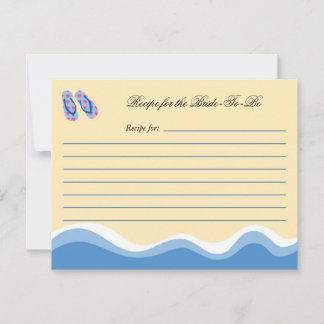 Flip Flops Beach Bridal Recipe Card