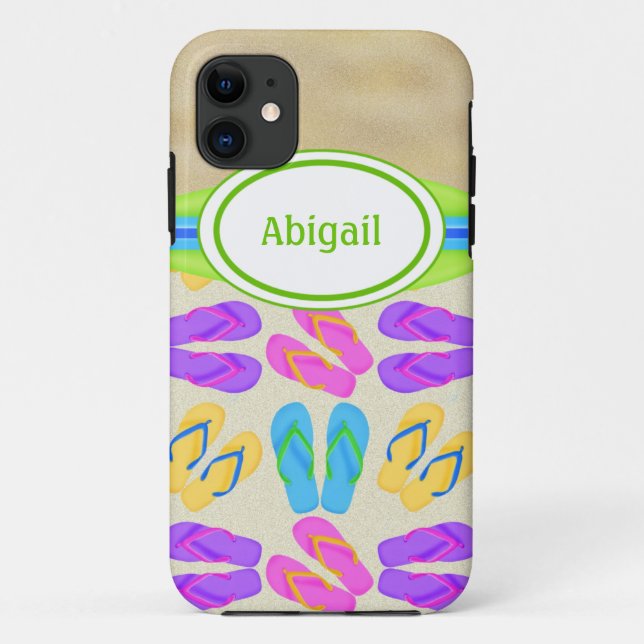 Flip Flops personalizado y Funda para iPhone de pl (Reverso)