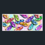 Flip Flops Pop Art Posters, impresiones<br><div class="desc">Los gráficos de arte colorido y pop convierten el flop de la boca (también conocido como thong) en un divertido y caprichoso acento mural para el hogar. Cuelga diez en un estilo contemporáneo y recibe a estas personas nostálgicas (Oops! ¡Flip Flops!) en un Tee o en una gorra o consiga...</div>
