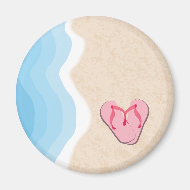 Flip-Flops rosa en el imán de la playa (Frente)