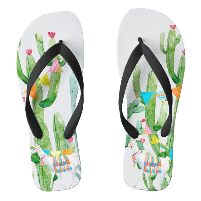 Flipflop Sandalias Boho Llama Desierto Cacti Bohem (Plantilla)