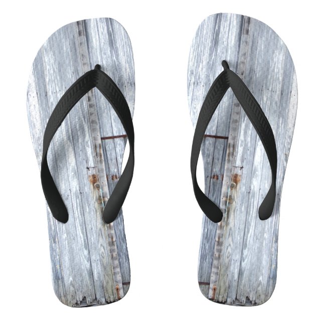 Flipflop Sandalias White Wash Wood Barn Door Count (Plantilla)