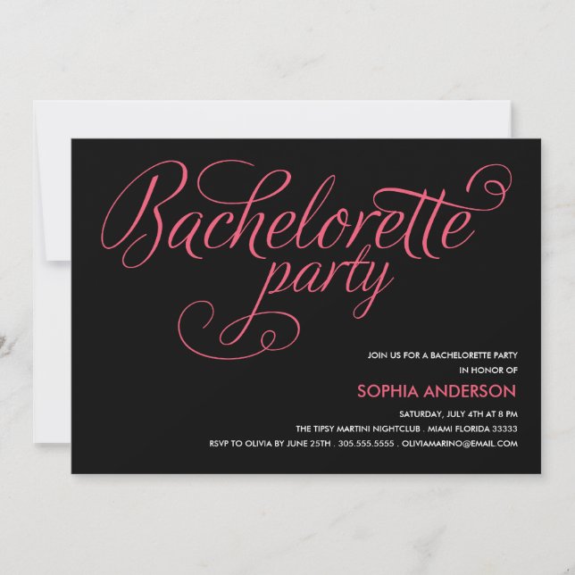 FLIRA| INVITACIÓN DE LA PARTE BACHELORETTE (Anverso)