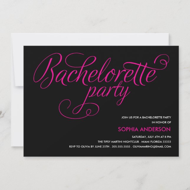 FLIRA| INVITACIÓN DE LA PARTE BACHELORETTE (Anverso)