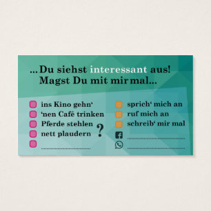 flirtear tarjeta “Interesante…”; con