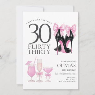 Flirty Treinta y Treinta Invitación de cumpleaños