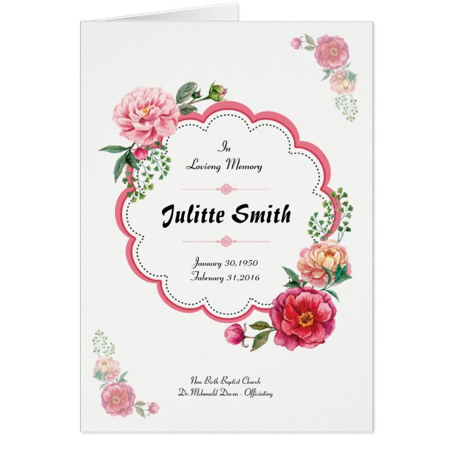 Floal Funeral Program Template (Frente)