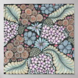 Flor1 impresión de doodle 8x8in