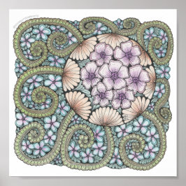 Flor2 impresión de doodle 8x8in