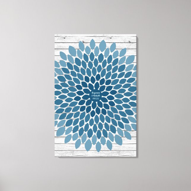 Flor - 150 Libro de invitados de lienzo con firma (Anverso)