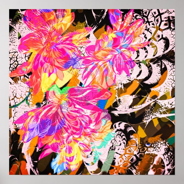 Flor abstracta e impresión animal (Frente)