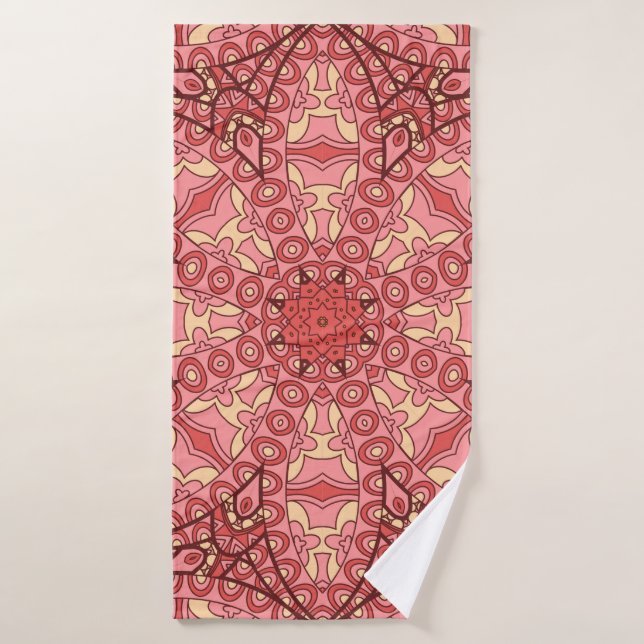 Flor abstracta mandala patrón étnico sin fisuras (Toalla de baño)