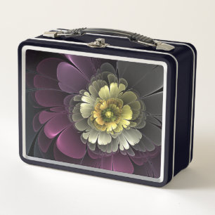 Flor abstracta moderna purpura gris khaki