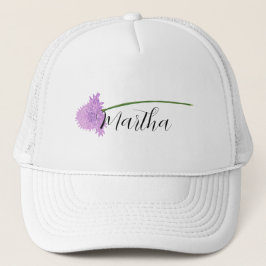 Flor acuarela con tu nombre Sombrero Camionero