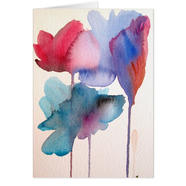 Flor acuarela diseño de arte floral moderno (Frente)