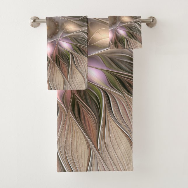 Flor alegre Abstracto Fractal floral Beige Brown (In situ)