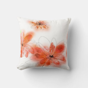 flor almohada acuarela estilo arte floral abstract