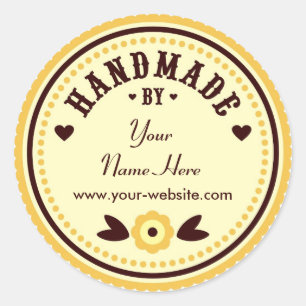 Flor Amarilla Hecha A Mano Por Pegatinas Personali