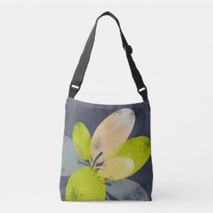 Flor amarilla suave en bolsa tote gris
