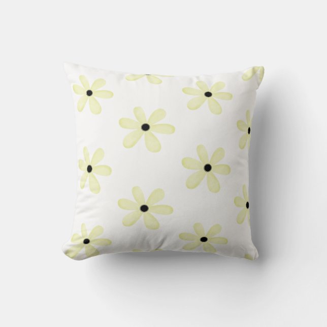 Flor amarillo Cojín decorativo Flor Floral (Anverso)
