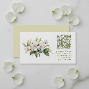 Flor Apple Blossom RSVP Código QR Tarjeta de gabin