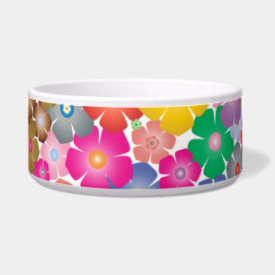 flor arcoiris florece bol de comida para gatos