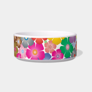 flor arcoiris florece bol de comida para gatos