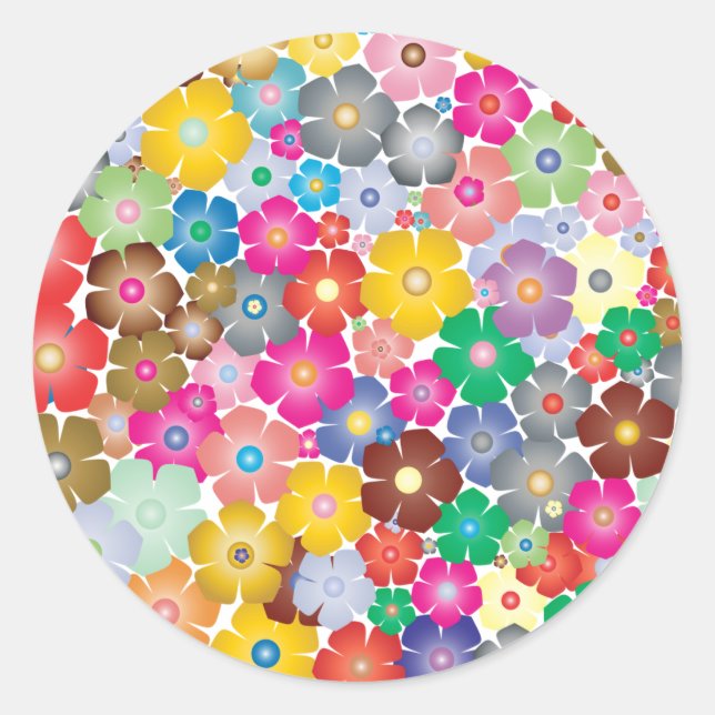 Flor arcoiris florece en pegatinas (Anverso)