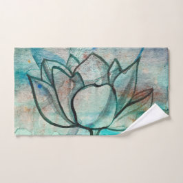 Flor azul azul verde azulado Elegante Artsy Lotus