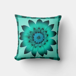 Flor azul cadete - almohada